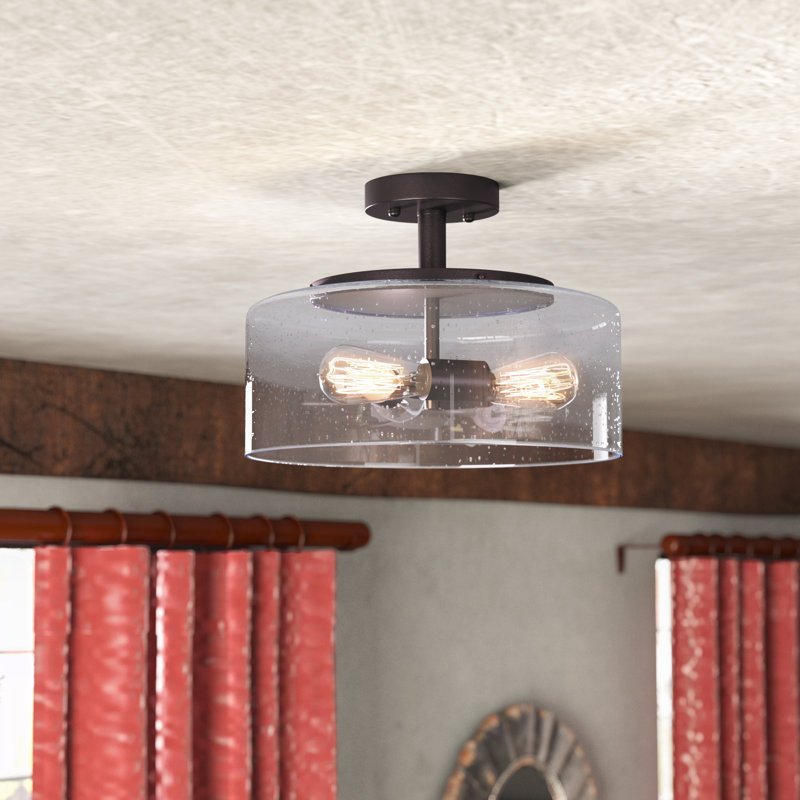 Gracie Oaks Mccary 3 Light 13 Simple Dome Semi Flush Mount
