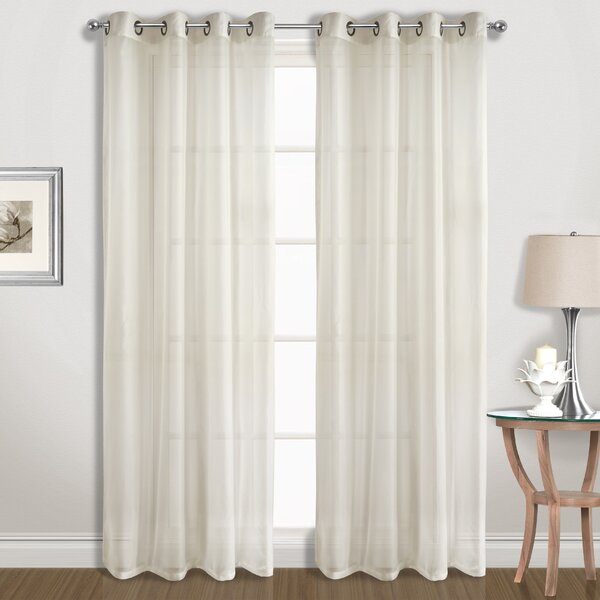 Winston Porter Philippe Solid Sheer Grommet Curtain Panels & Reviews ...