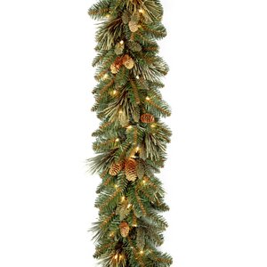 jxjarnet Christmas Garlands 9FT//2.7M Snow White Artificial Wreath for Door Fireplace Stair Xmas Tree Decoration