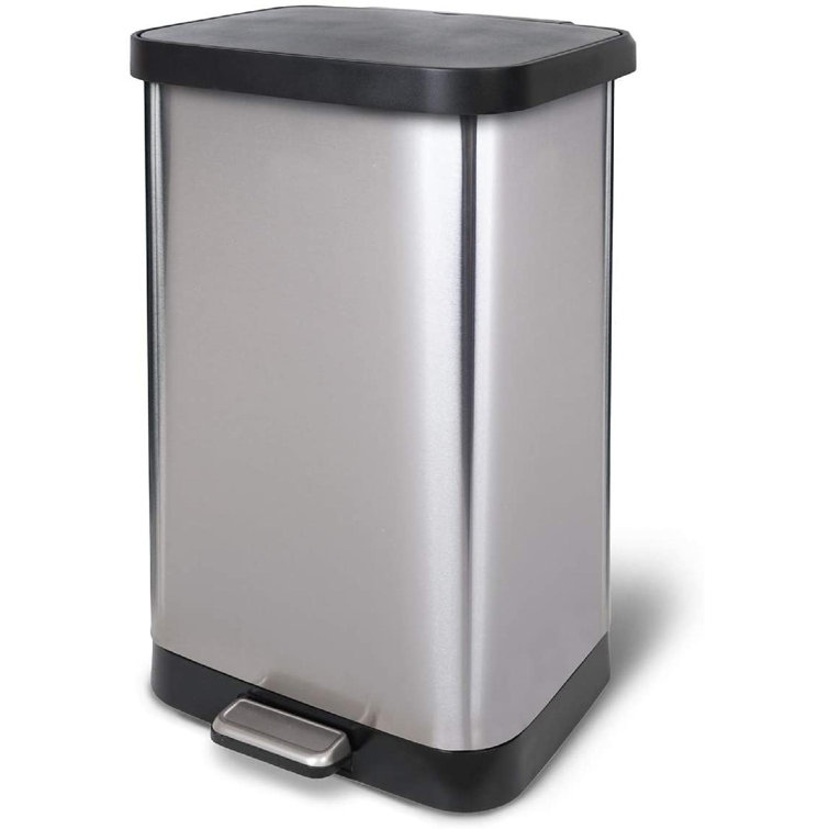 Stainless Steel Step Trash Can With Clorox Odor Prdhuotection | Large Metal Kitchen Garbage Bin With Soft Close Lid, Foot Pedal And Waste Bag Roll ...