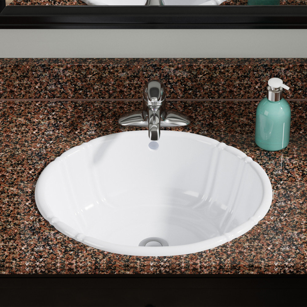 Vitreous China Oval Drop-In Bathroom Sink with Overflow Vitreous China Oval Drop-In Bathroom Sink with Overflow