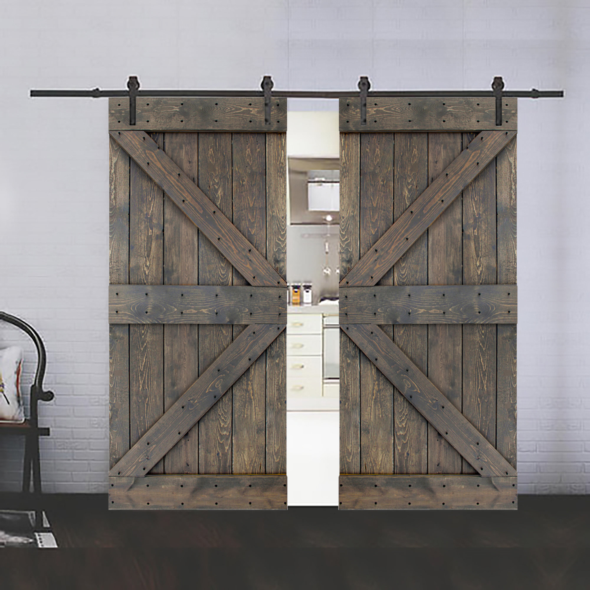 Mr Wood Paneled Wood Interior Barn Door With Installation Hardware Kit Reviews Wayfair Mr Wood Paneled Wood Interior Barn Door With Installation Hardware Kit Reviews Wayfair