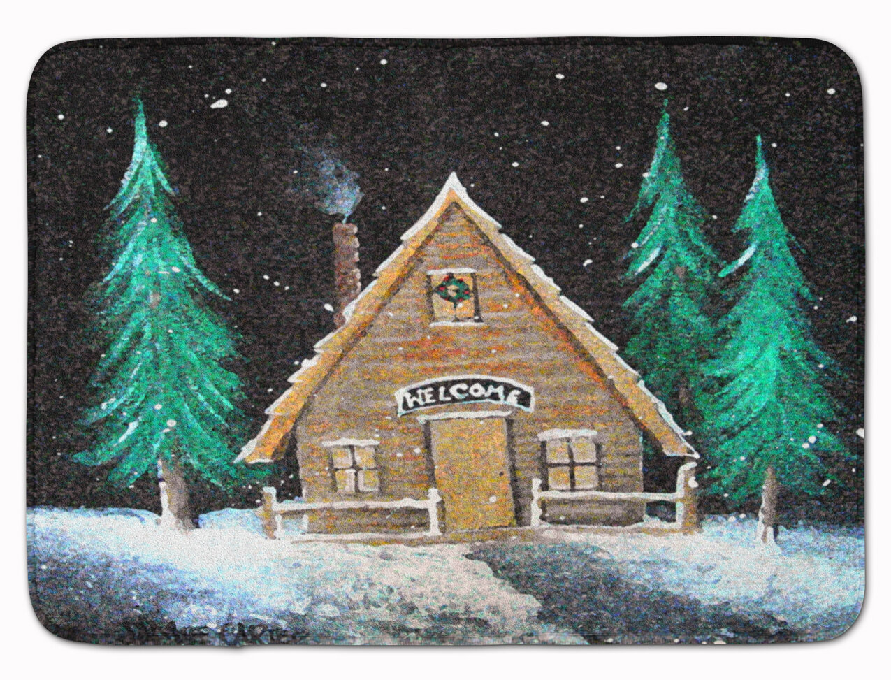 The Holiday Aisle Welcome Lodge Christmas Log Home Memory Foam Bath Rug Wayfair