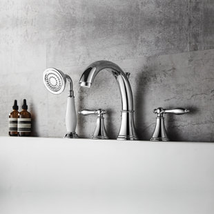 Deck Mount Bathtub Faucet With Sprayer Mycoffeepot Org