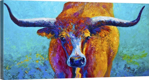 Latitude Run Wide Spread Texas Longhorn Painting Print On