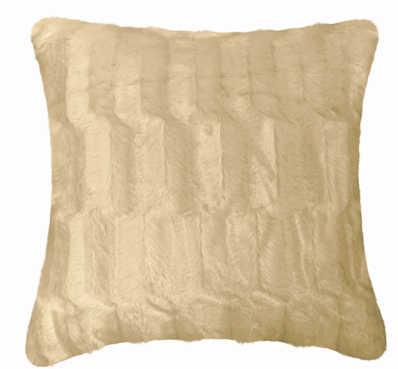 tan faux fur pillow