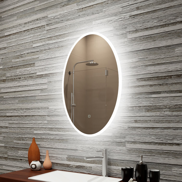 Bomar Reflection Dimmable Led Lighted Frosted Edge Oval Bathroom Vanity Mirror Bomar Reflection Dimmable Led Lighted Frosted Edge Oval Bathroom Vanity Mirror