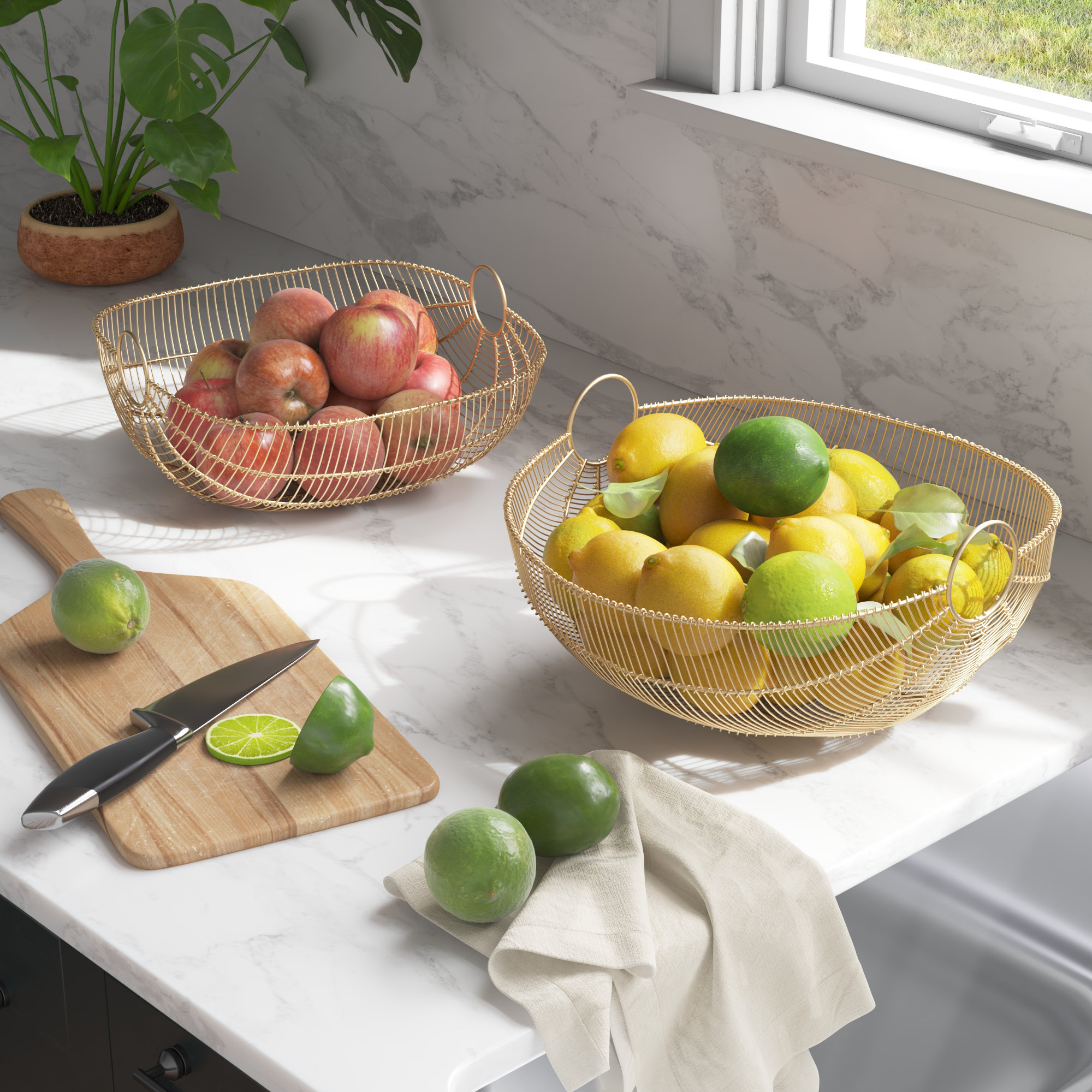 Mistana™ Jon Metal Oval Decorative Bowl Set in Gold Wayfair