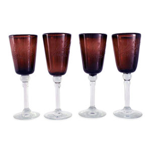 Collectible Recycled Glass 9 Oz. Goblet (Set of 4)