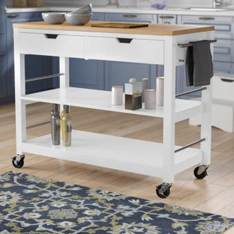 Birch Lane Dontae Kitchen Island With Ceramic Tile Top Reviews Wayfair
