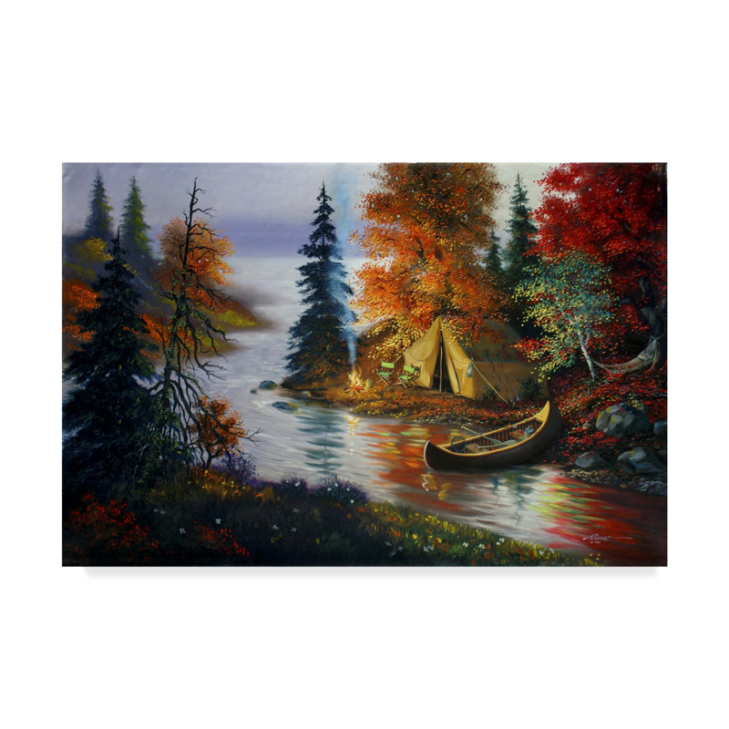 Trademark Art Tent Canoe Vintage Advertisement On Wrapped Canvas
