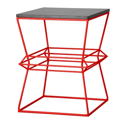 Emissary Vector Metal/Granite Accent Stool  Finish: Red