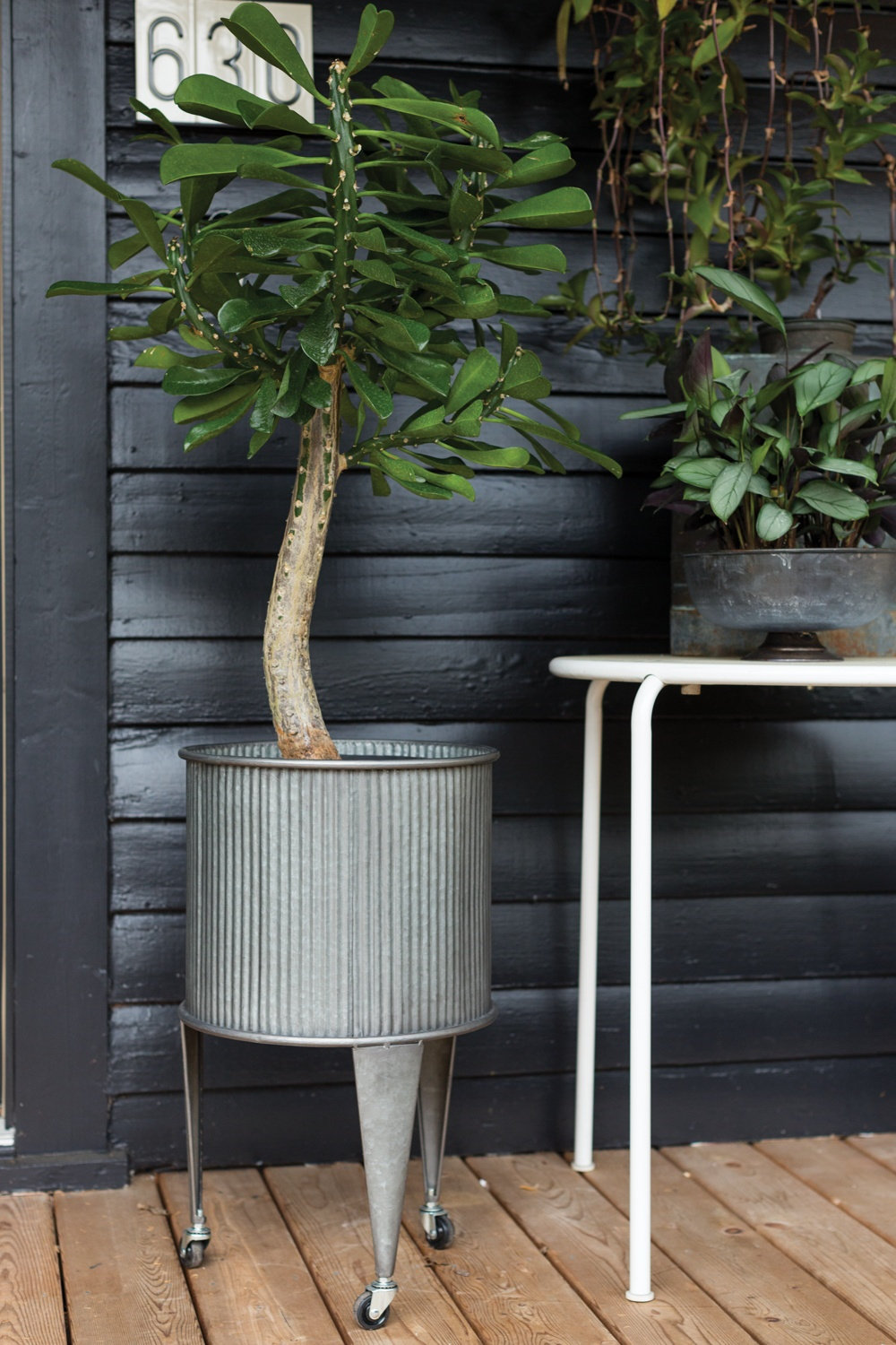 wayfair standing planter on 17 Stories Bogdan Metal Pot Planter Wayfair