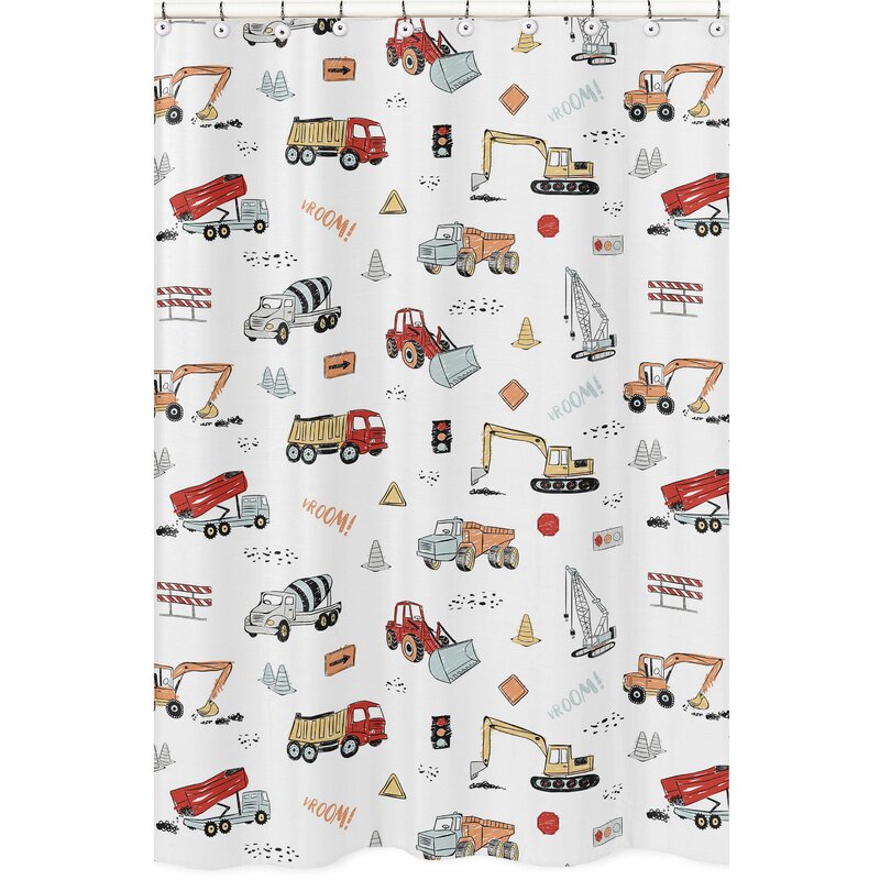 Sweet Jojo Designs Construction Truck Single Shower Curtain Wayfair