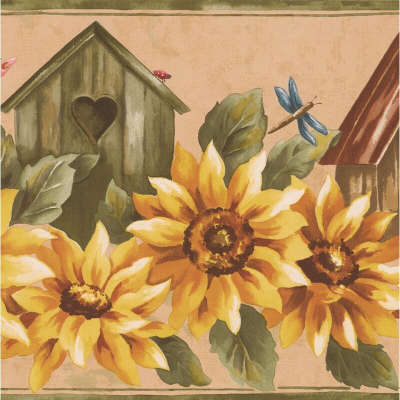 August Grove Bessette Sunflower And Birdhouse Retro Design 15 L X