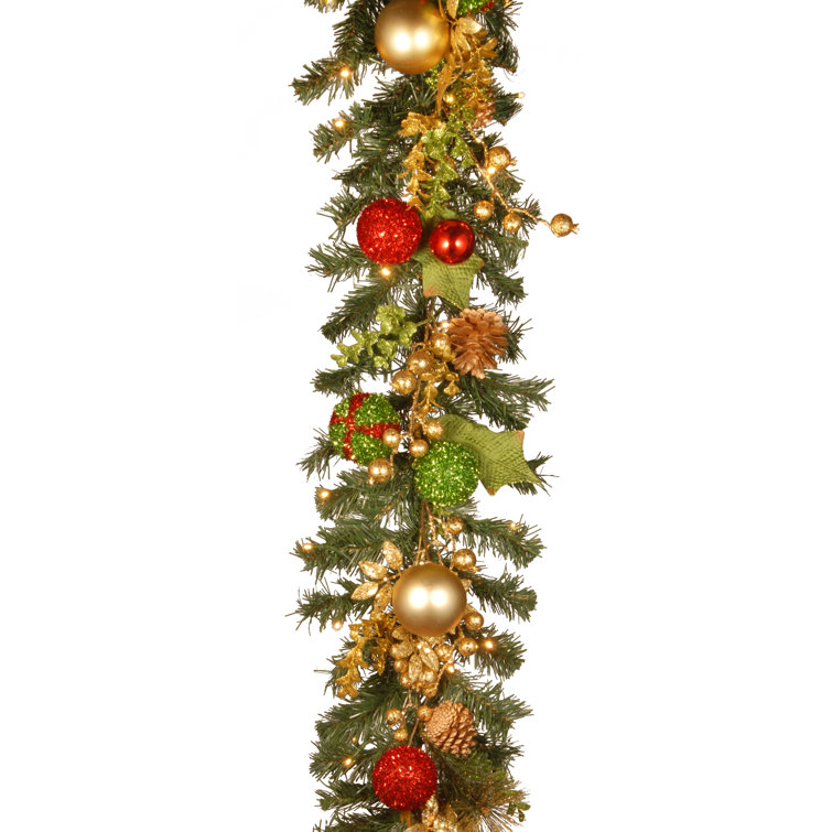 Three Posts™ 6' Decorated Christmas Garland with 50 White Battery