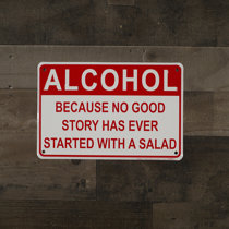 Absolutely No Alcohol Novelty Aluminum Metal Sign 8X12 