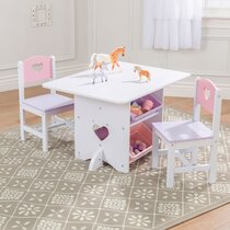AYNEFY Table and Chair Set Childrens Wooden Table and Chair Set Kids Childs Studying Painting Homeschool for Homes or Nurseries Playrooms Schools Purple 