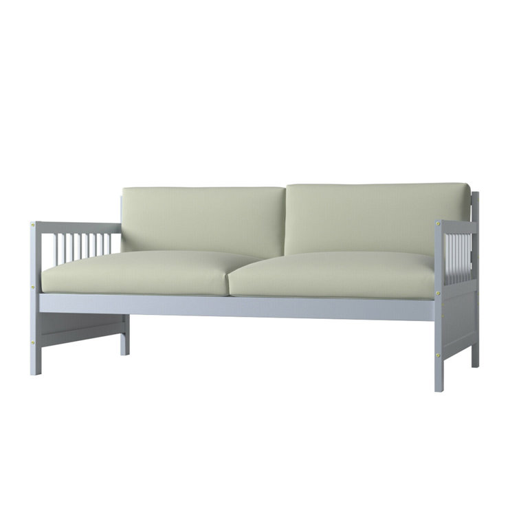 Red Barrel Studio Twin Size Wooden Slats Daybed Bed Sofa Support Platform Sturdy W Rails Grey Wayfair