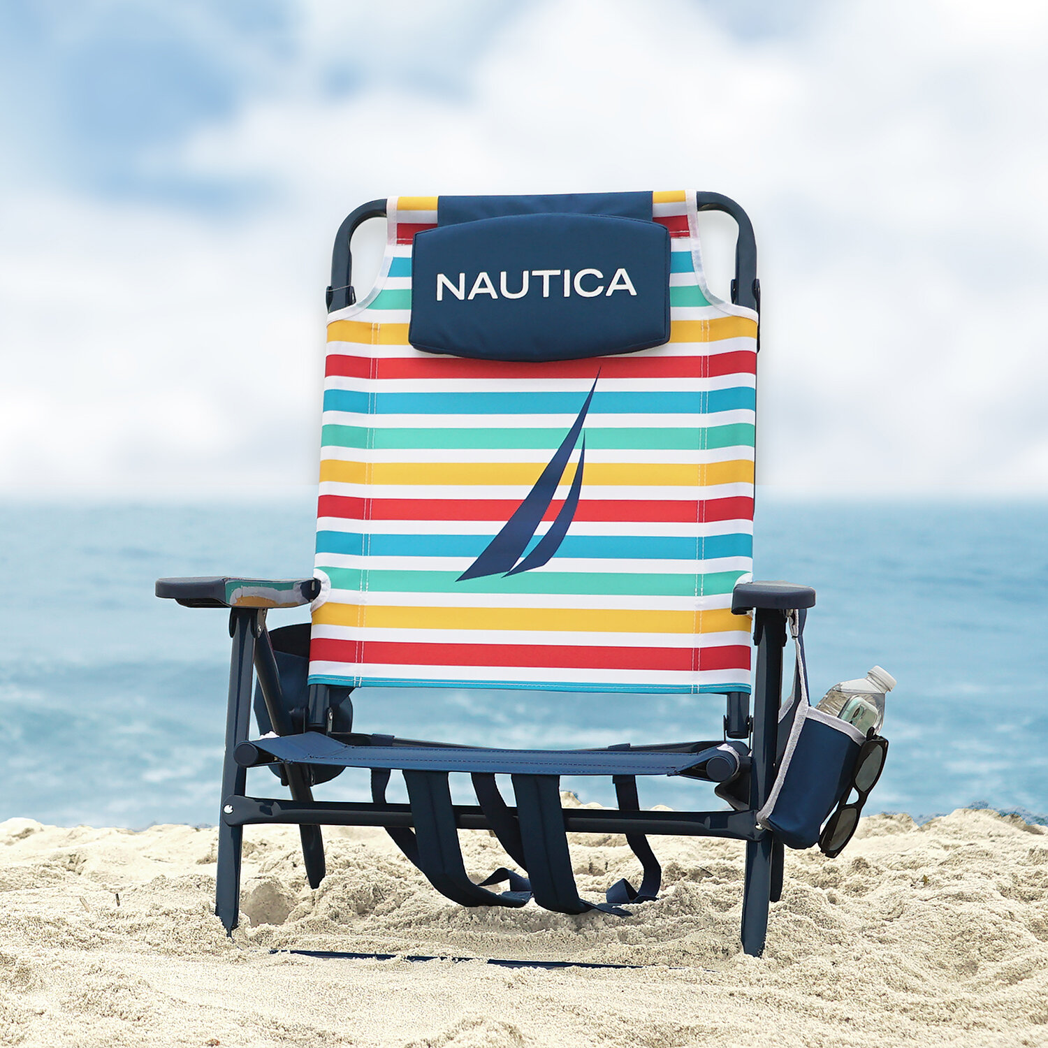 Nautica 5 Position Reclining Beach Chair Reviews Wayfair