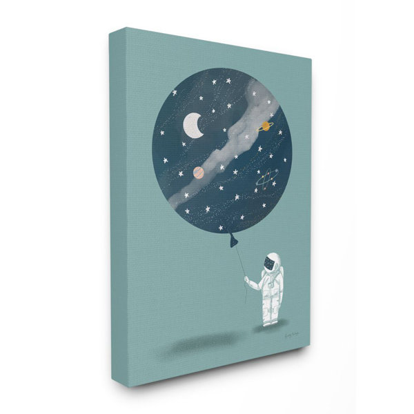 Ebern Designs Brancaster Space Astronaut Drawing Kids Wall Decor