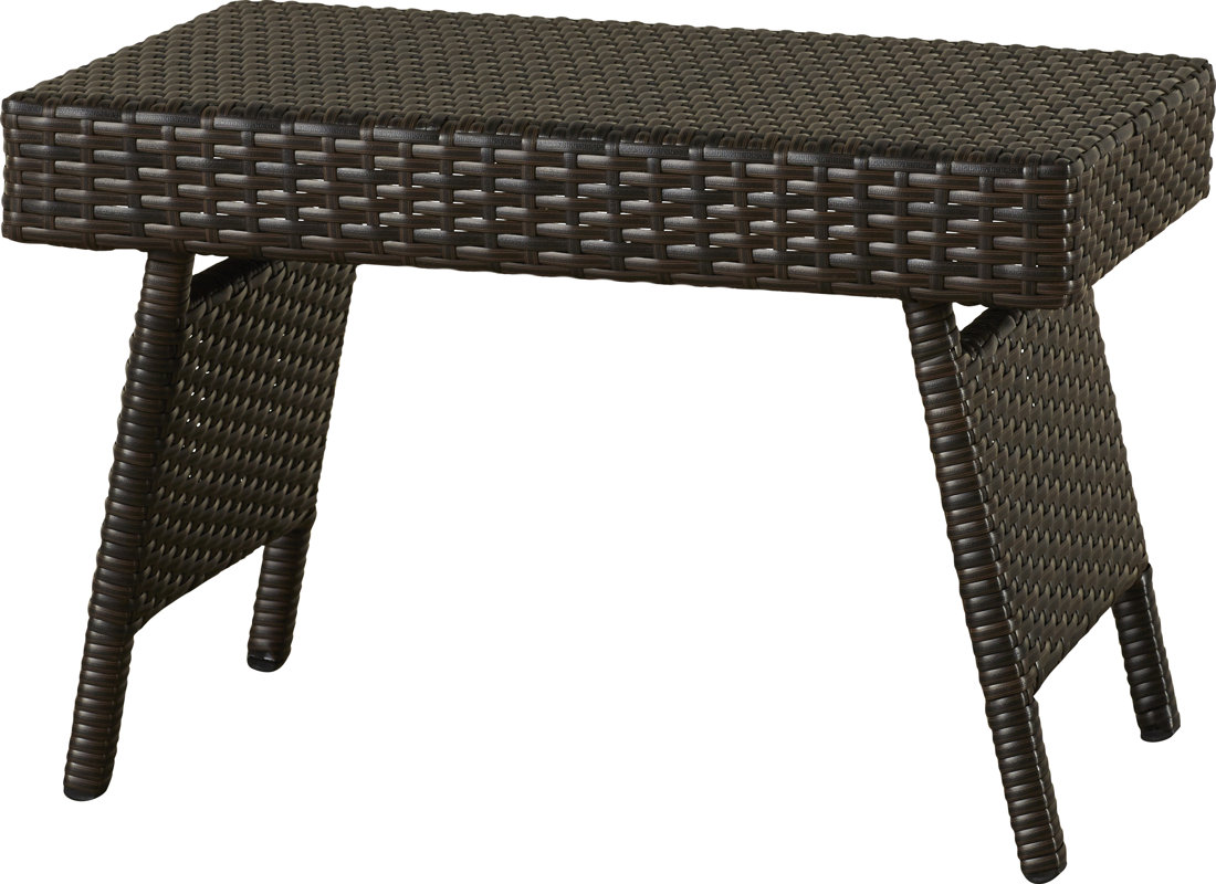 Wrought Studio Ellington Circle Outdoor Foldable Wicker Side Table Ellington Circle Outdoor Foldable Wicker Side Table