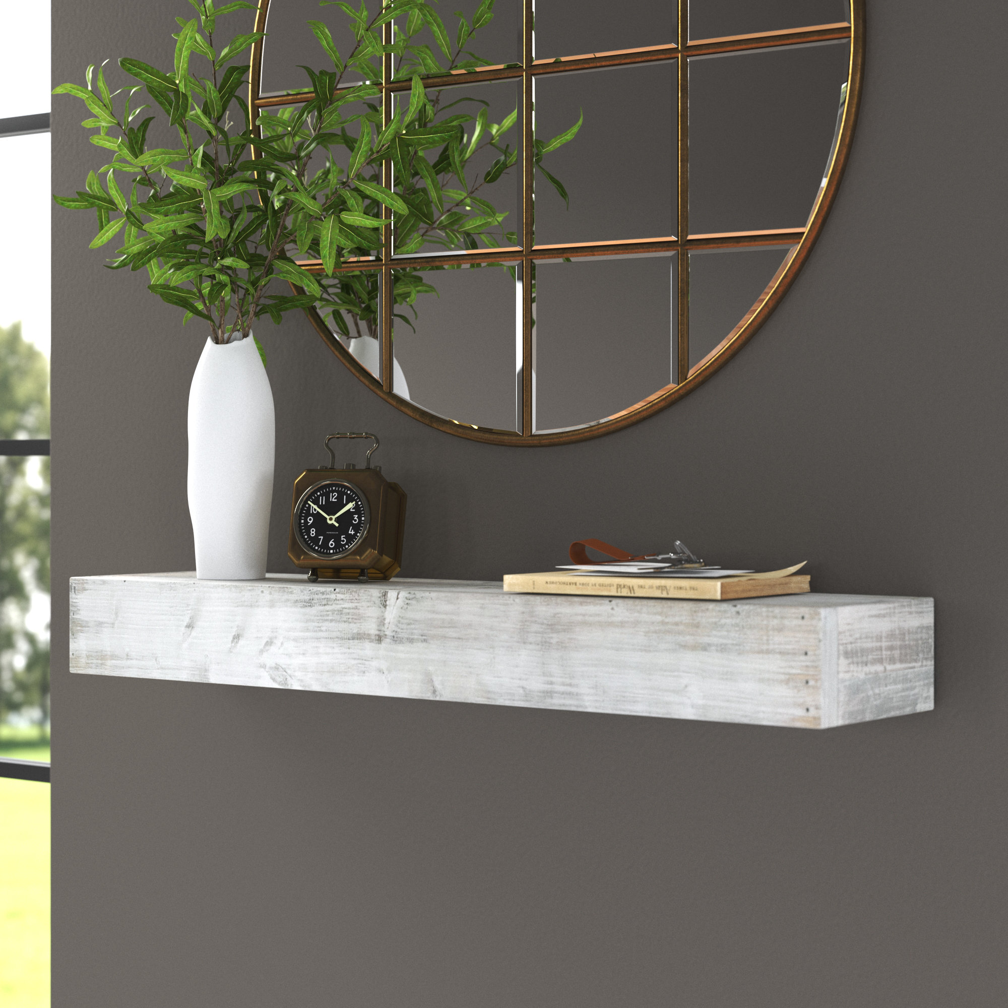 Sand & Stable Marcos Pine Solid Wood Floating Shelf & Reviews Wayfair