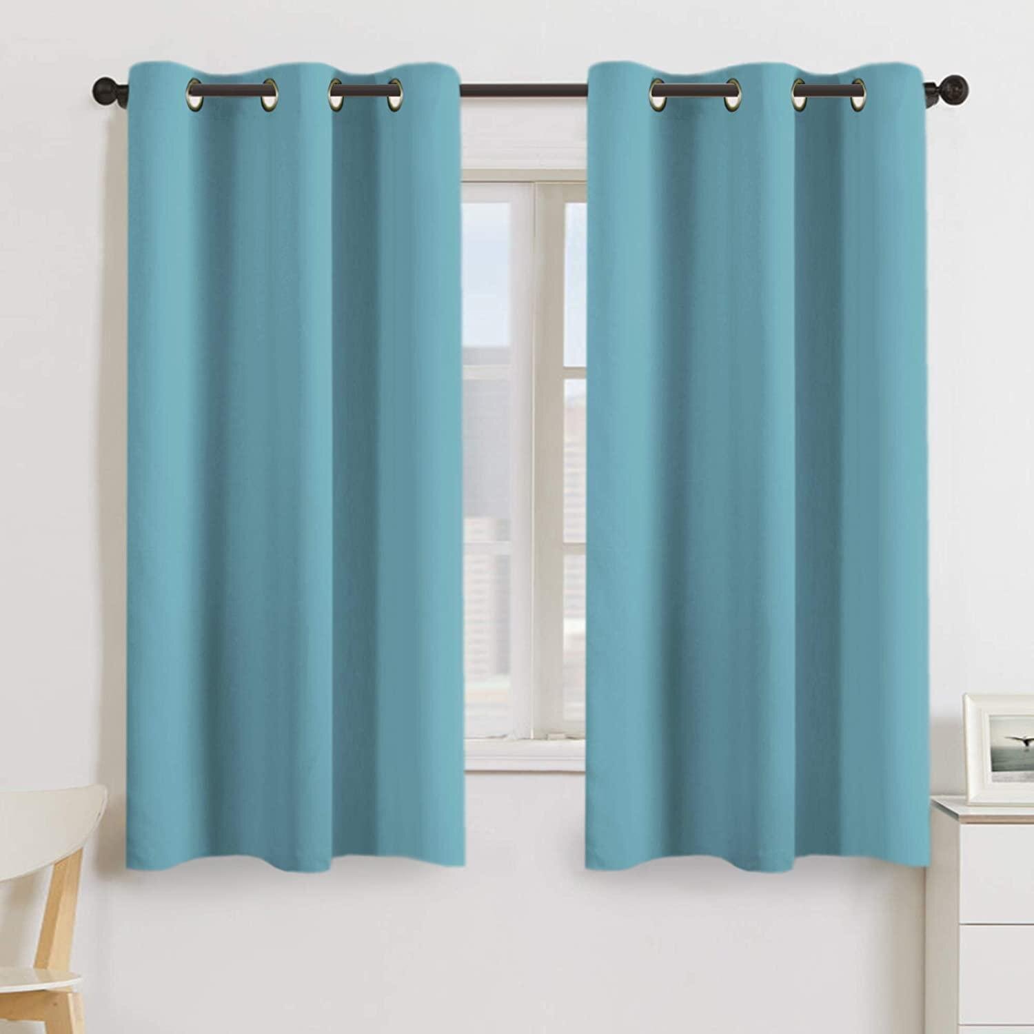 Eider Ivory Aqua Blackout Curtains For Bedroom Energy Saving Window Treatment Panels For Living Room