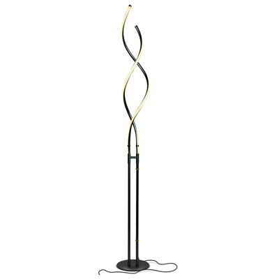 Embrace Industrial Spiral 2-in-1 Modern Floor Lamp with Adjustable Height - Integrated Energy-Saving LED Light