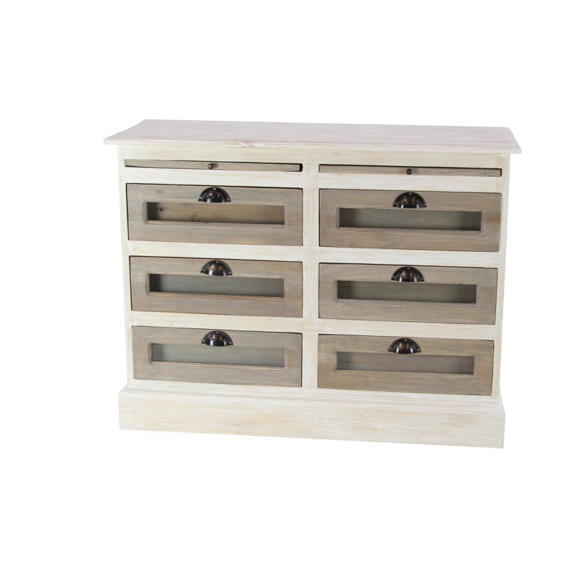 Gracie Oaks Camacho Contemporary Mahogany 6 Drawer Accent Chest