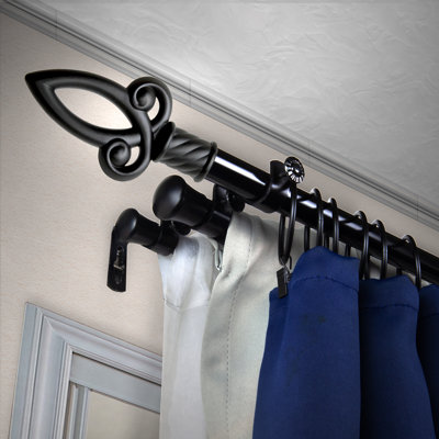 Abiola Curtain Rod 1316 Inch Dia 2848  Black Bloomsbury Market Finish Black Size 28  48