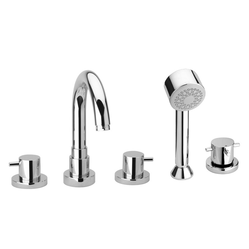 Latoscana Elba Double Handle Deck Mount Roman Tub Faucet With Hand