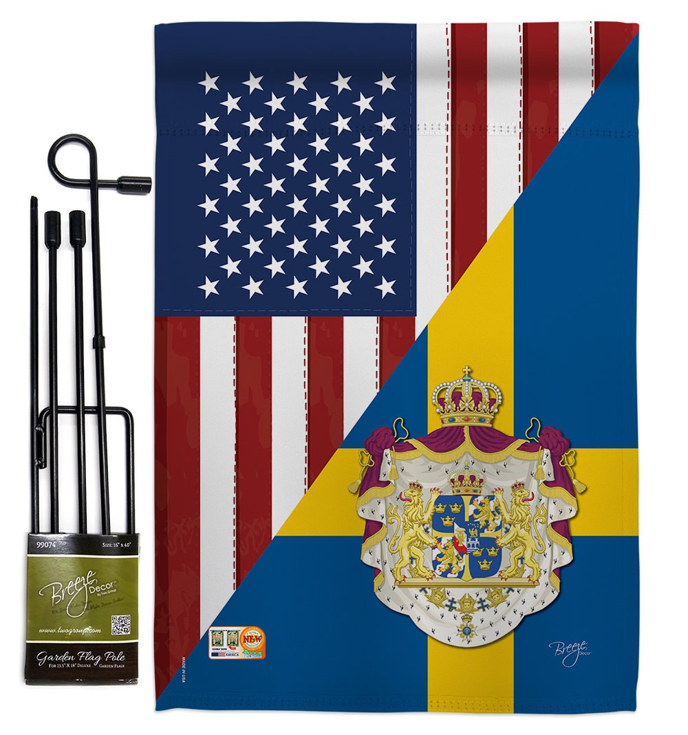 Breeze Decor American Sweden Friendship 2 Sided Polyester 18 5 X 13 In Flag Set Wayfair