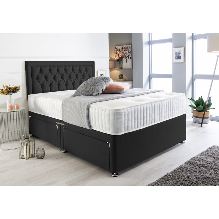 Mercer41 Mccarty Bumper Suede Divan Bed Wayfair Co Uk