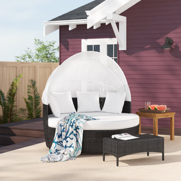 Welsh Outdoor Wicker Daybed With Cushions Images