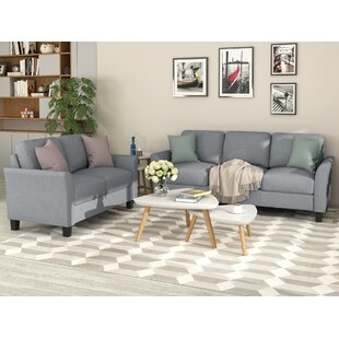 Living Room Furniture Loveseat Sofa And 3-Seat Sofa (Light Gray) by Red Barrel Studio