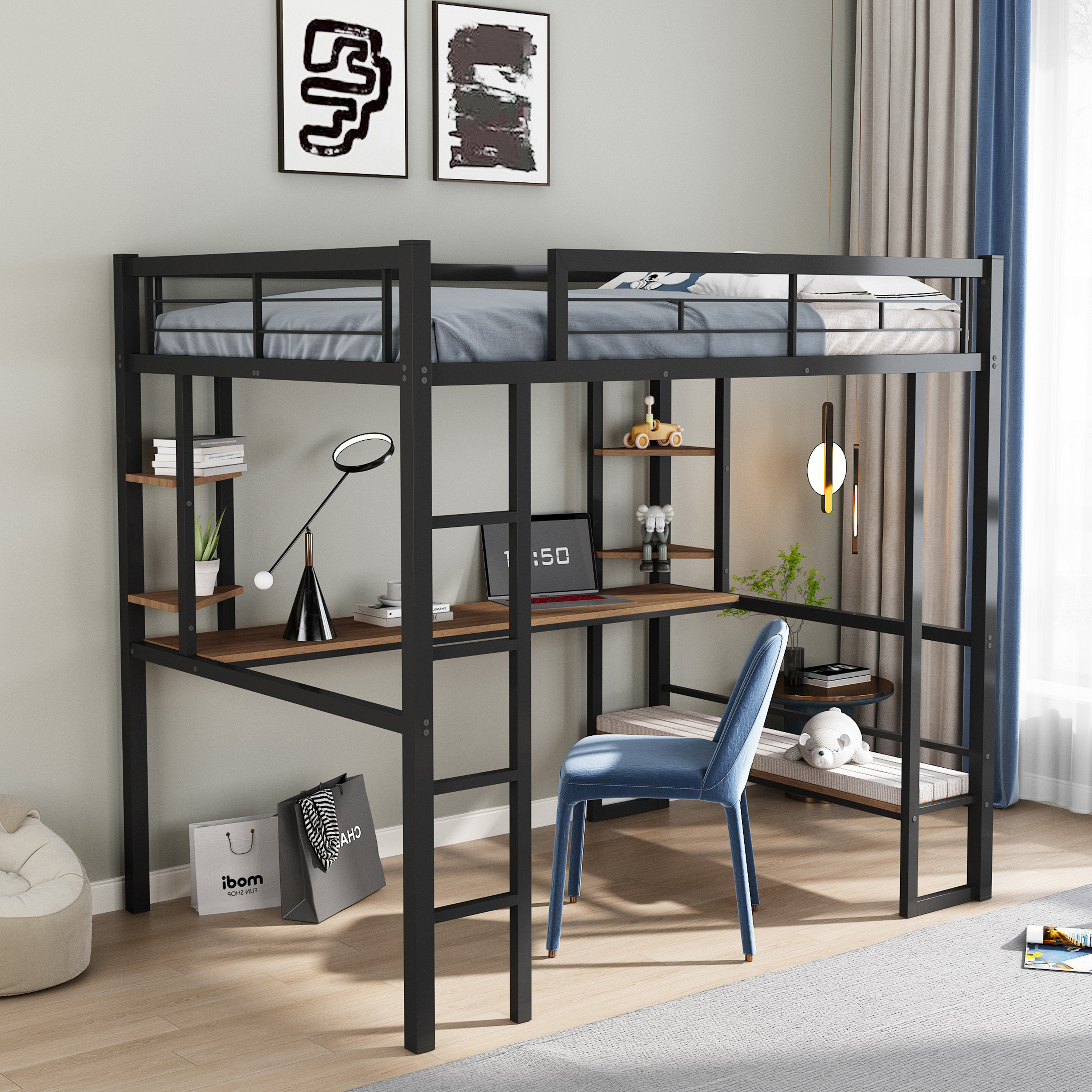 Mason & Marbles Beaufort Full Metal Loft Bed With Built-in-desk By 