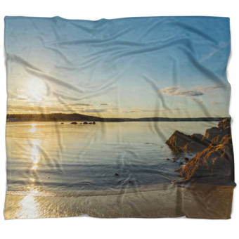 East Urban Home Seascape Tranquil Watercolor Waters Blanket Wayfair