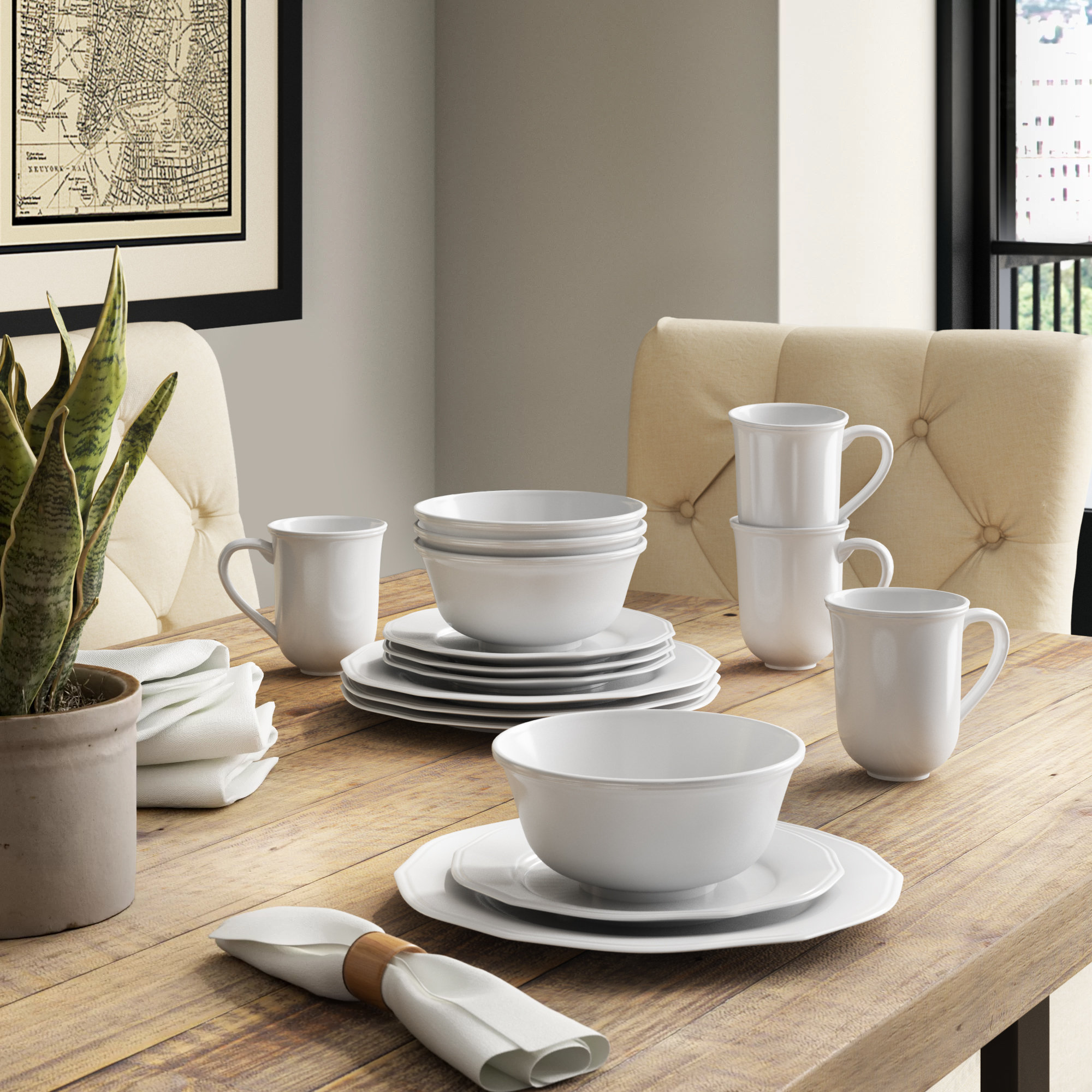 Dix 16 Piece Dinnerware Set Service For 4 Reviews Birch Lane