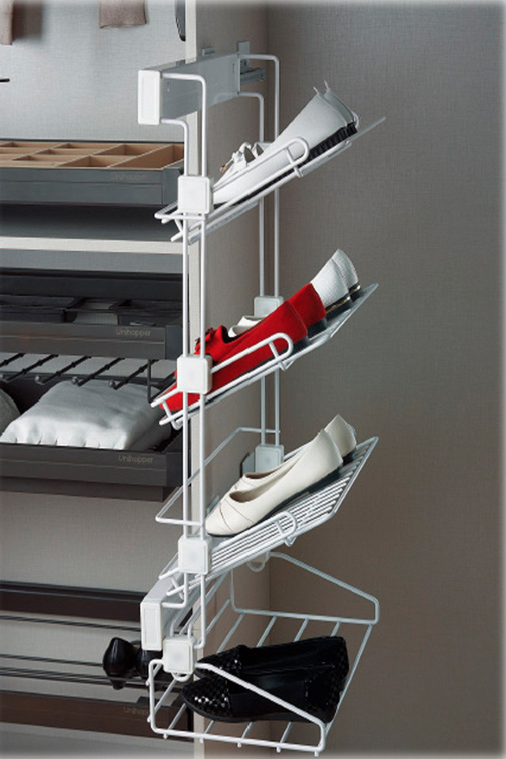 stackable rack on Rebrilliant Side Mounted 6 Pair Stackable Shoe Rack Wayfair