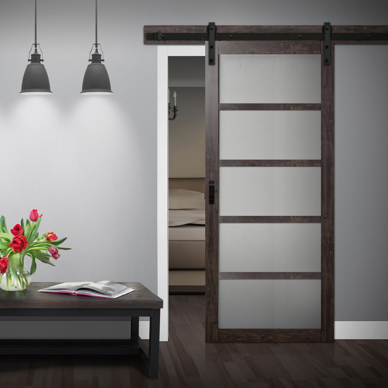 Renin Continental Glass Barn Door With Installation Hardware Kit Reviews Wayfair