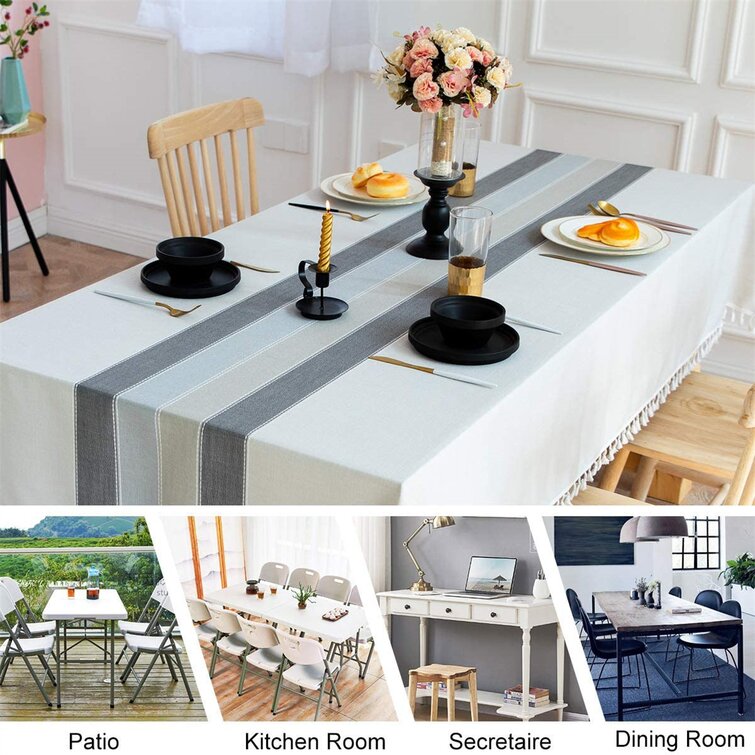 Cotton Linen Rectangle Tablecloth Kitchen Dining Party Table Cloth Covers Decor 