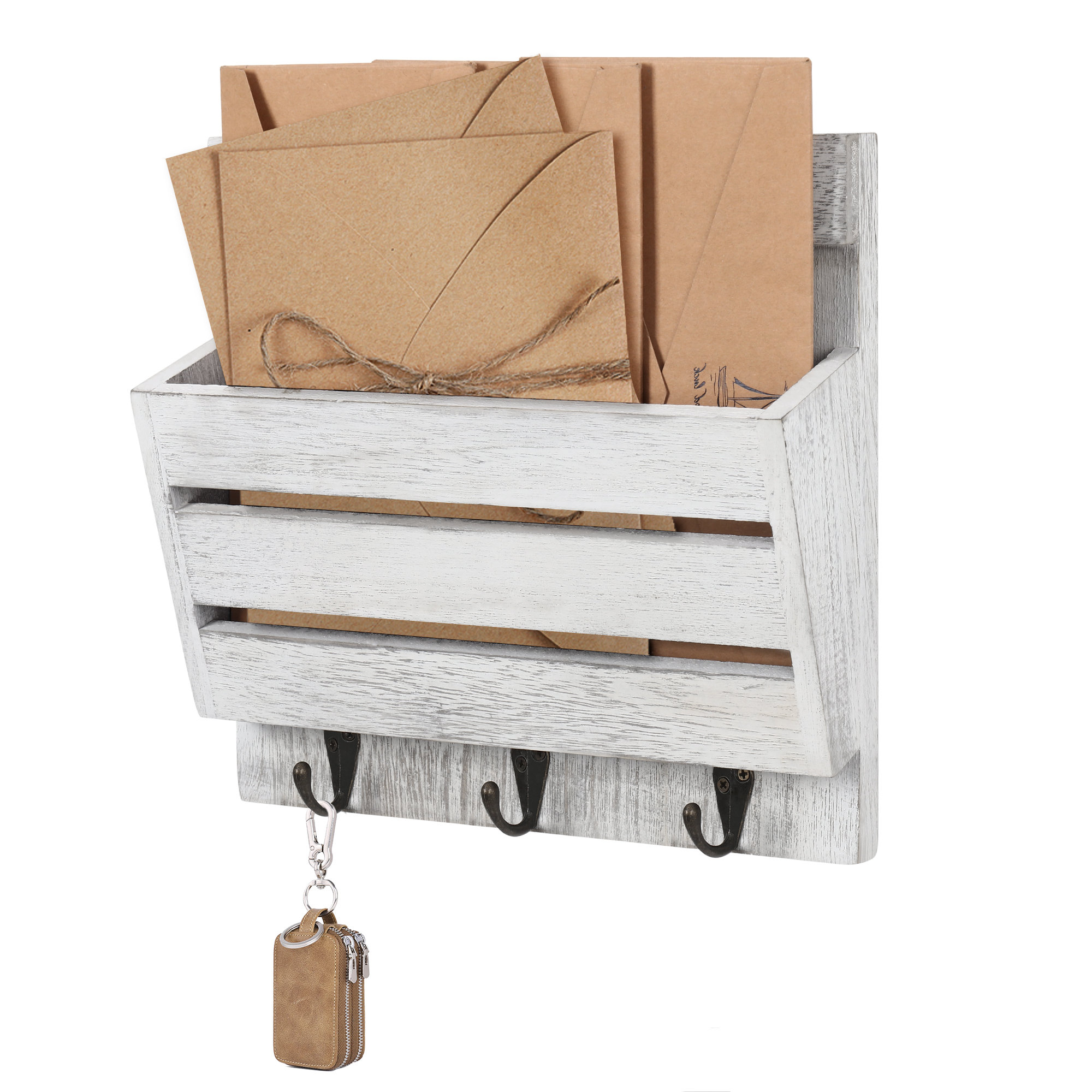 Gracie Oaks Kelmer Single Layer Letter Slot Wall Mount Key Organizer