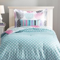 Comforter Set Teen Girl Twin Pink Gold Metallic Geometric Cover Pillow Sham GIFT 