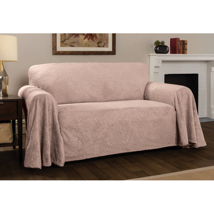 Plush Damask Throw Sofa Slipcover Plush Damask Throw Sofa Slipcover