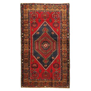 Kilim Hand-Woven Red Wool Area Rug