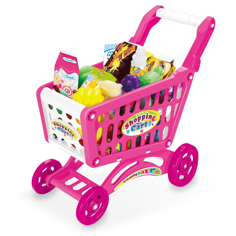 kids shopping cart with food