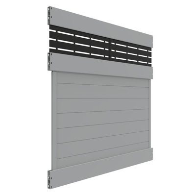(INCOMPLETE) Horizontal Fence Boardwalk Gray Vinyl Privacy Panel Kit