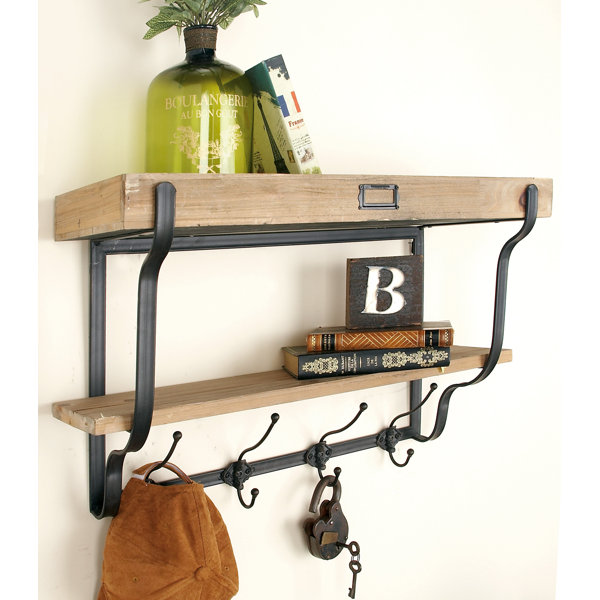 Palacio Wood And Metal Wall Mounted Coat Rack Reviews Birch Lane