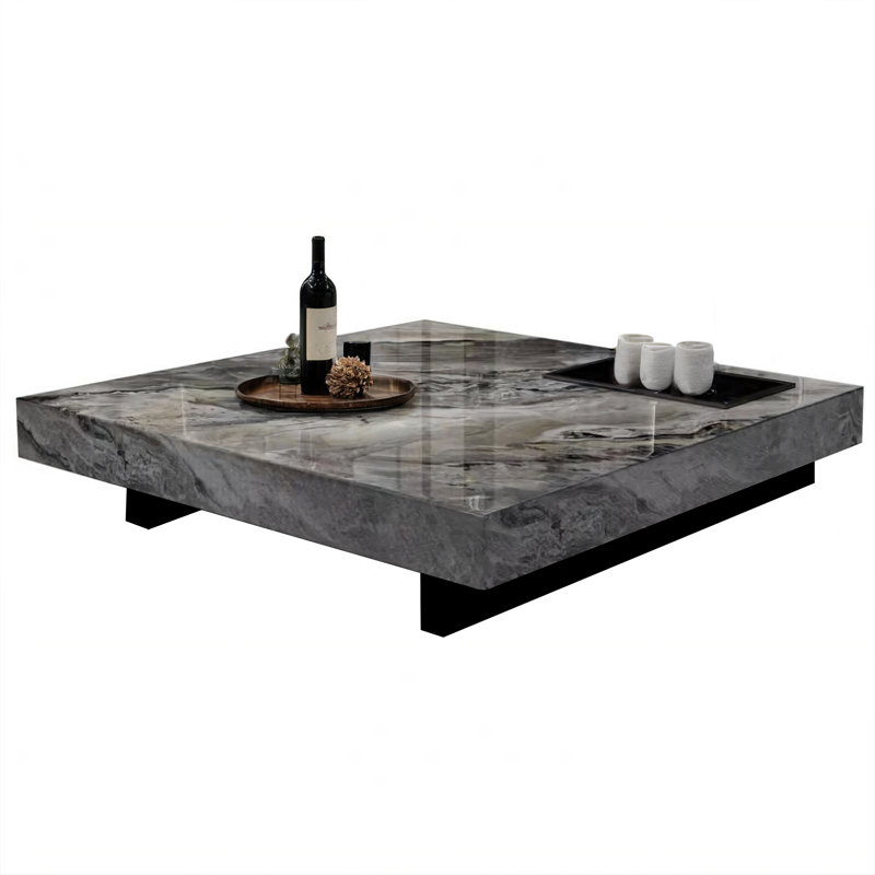 Briamarie 39.37'' Square Sintered Stone Coffee Table Table Top Color: Brown